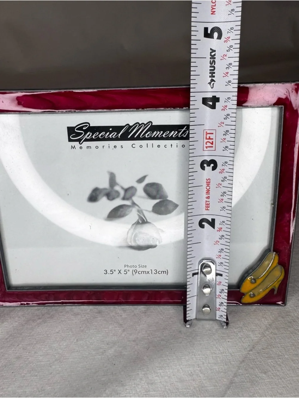 Red Glam 3.5x5 Frame w/ Rhinestone Heels Y2K Vanity Decor